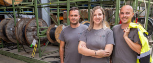 Mitarbeitende der KEW Rainer Hermsdörfer, Sarah Krämer und Fabian Grün
